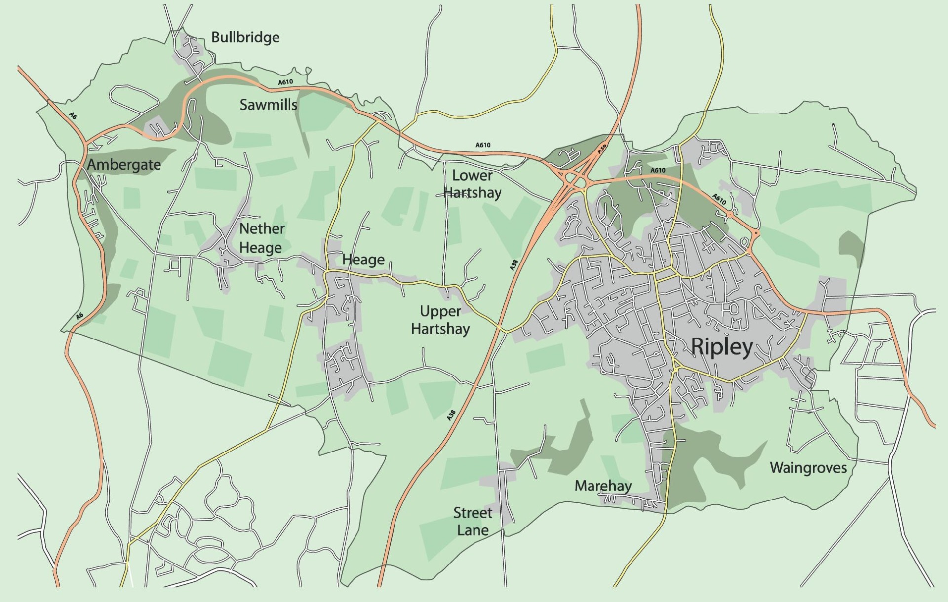 Ripley Township map Derbyshire